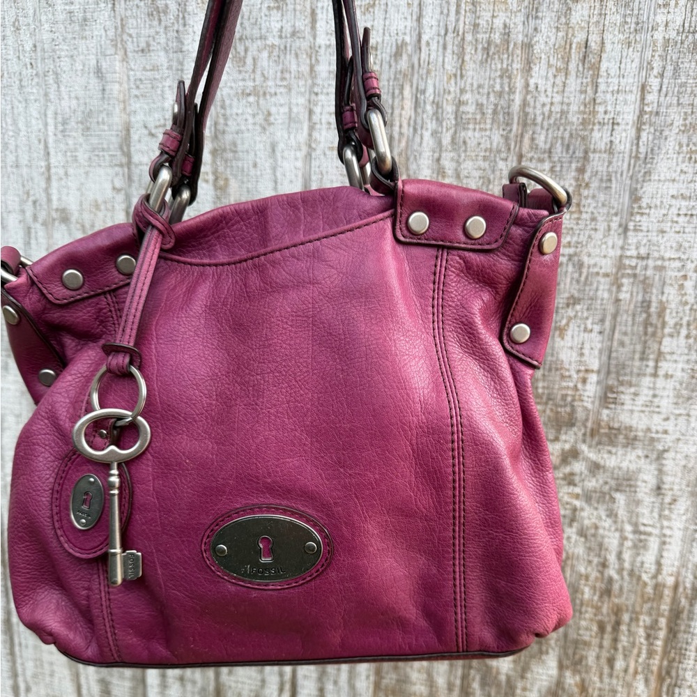 Fossil Burgundy Leather Satchel - Picture 4 of 16